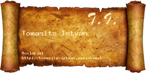 Tomasits István névjegykártya